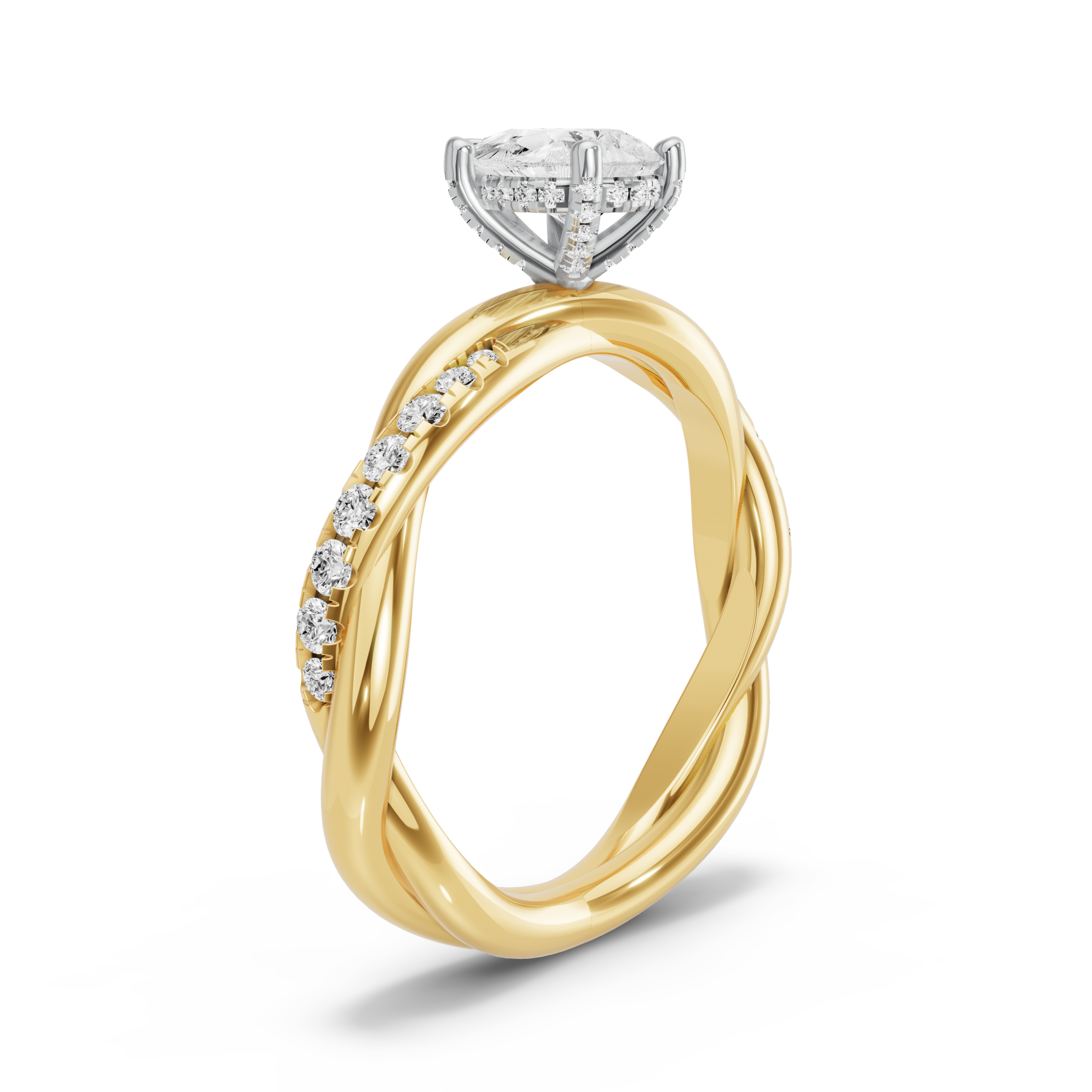 Image for pear-pave-basket-ring-with-rope-pave-band-in-18k-two-tone-yellow-gold