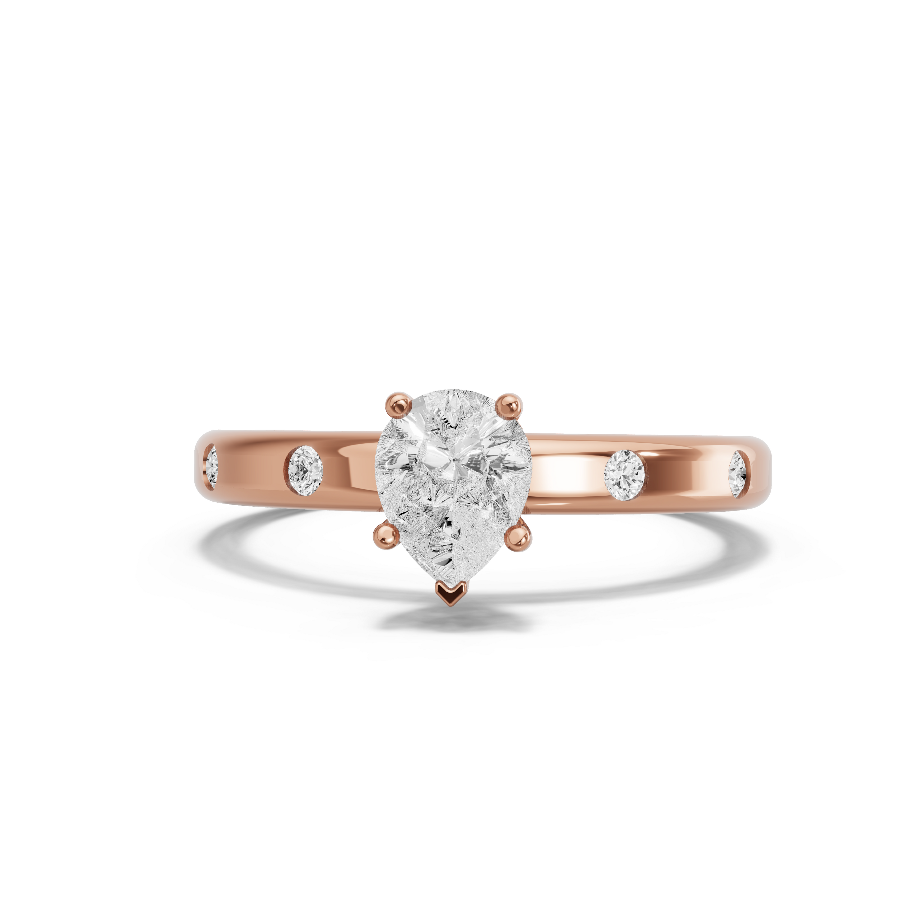Image for pear-pave-basket-ring-with-sleek-accent-band-in-10k-rose-gold
