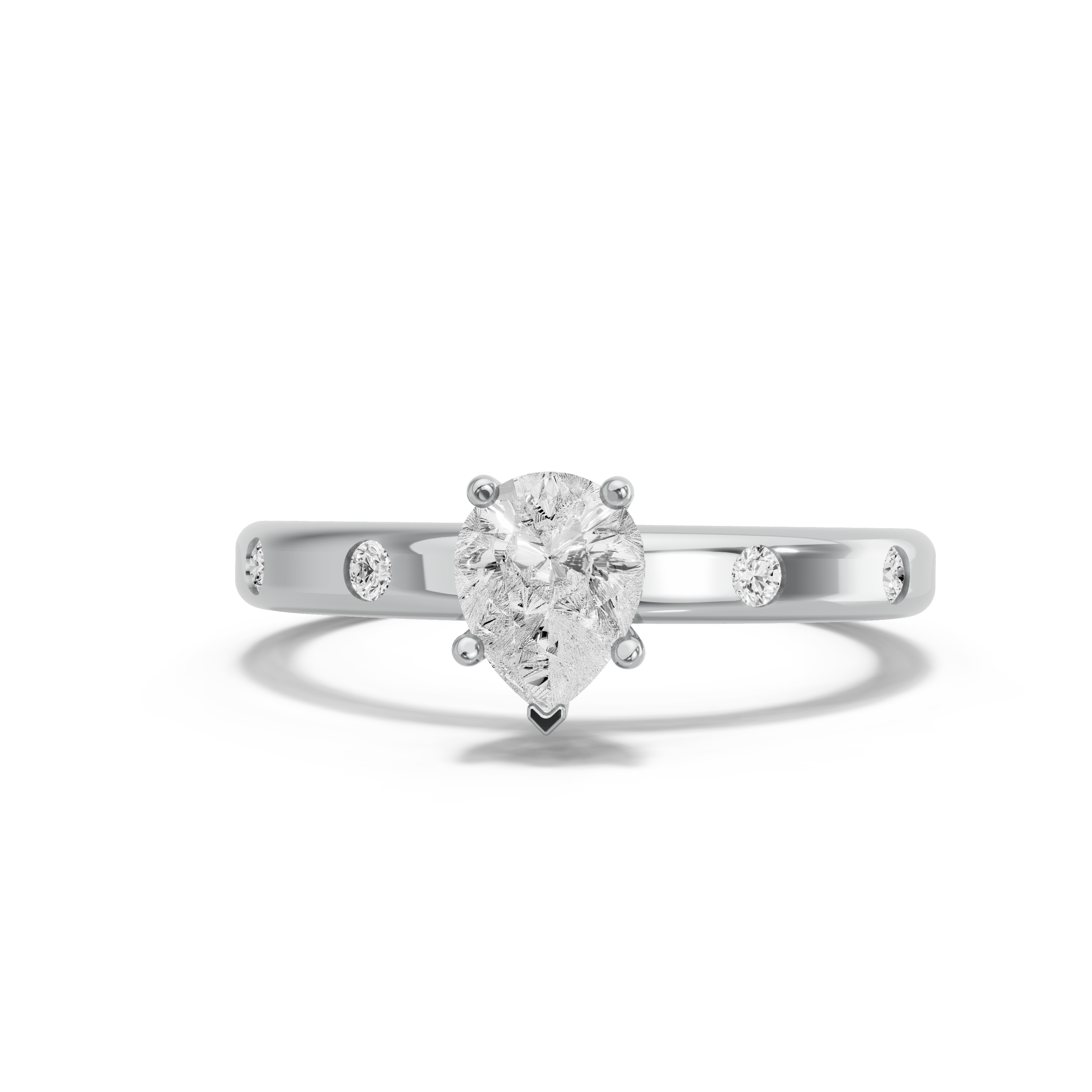 Image for pear-pave-basket-ring-with-sleek-accent-band-in-10k-white-gold