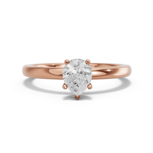Image for Pear Pave Basket Ring with Solitaire band in 14K Rose Gold
