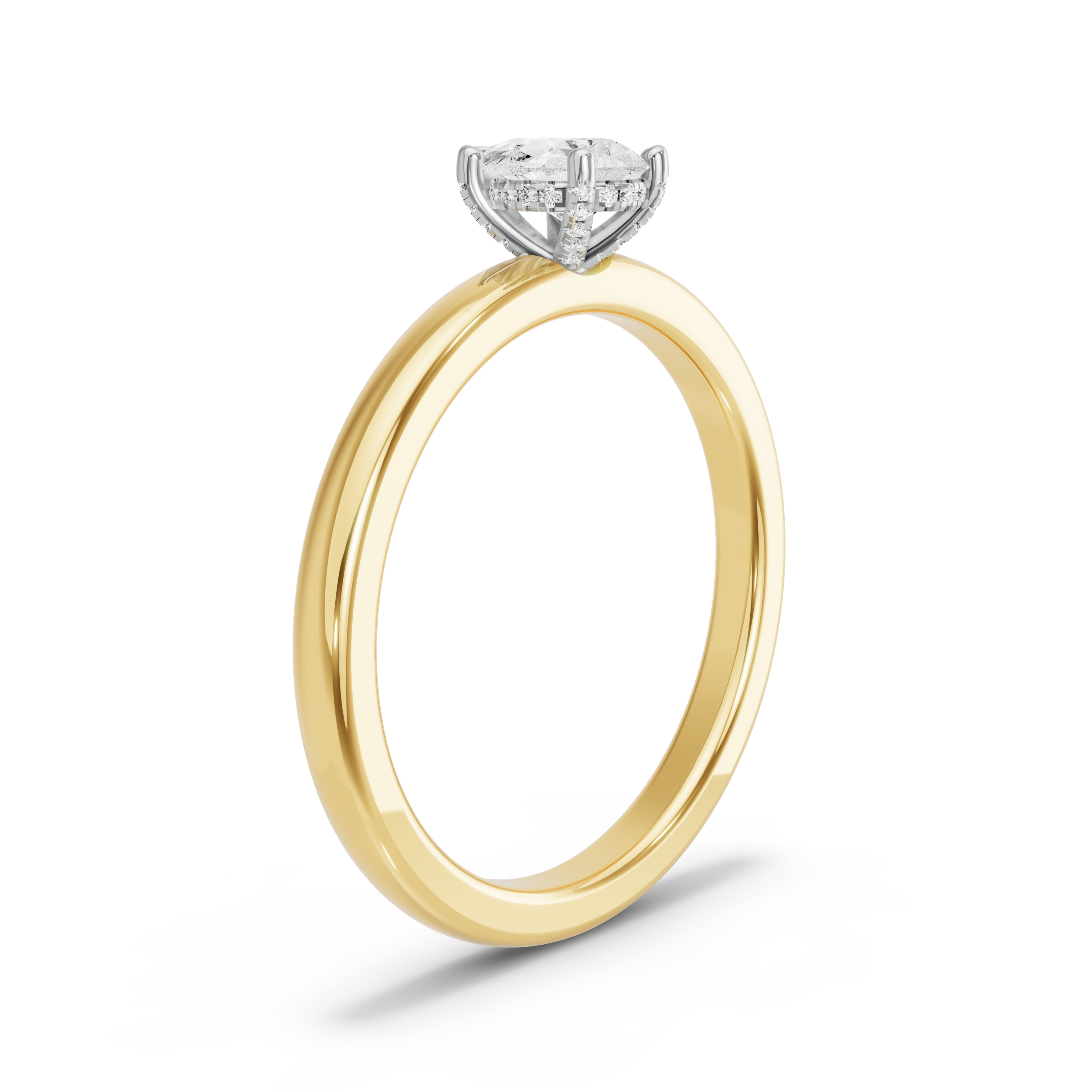 Image for pear-pave-basket-ring-with-solitaire-band-in-14k-two-tone-yellow-gold