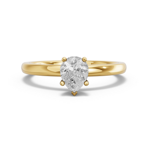 Image for Pear Pave Basket Ring with Solitaire band in 14K Yellow Gold