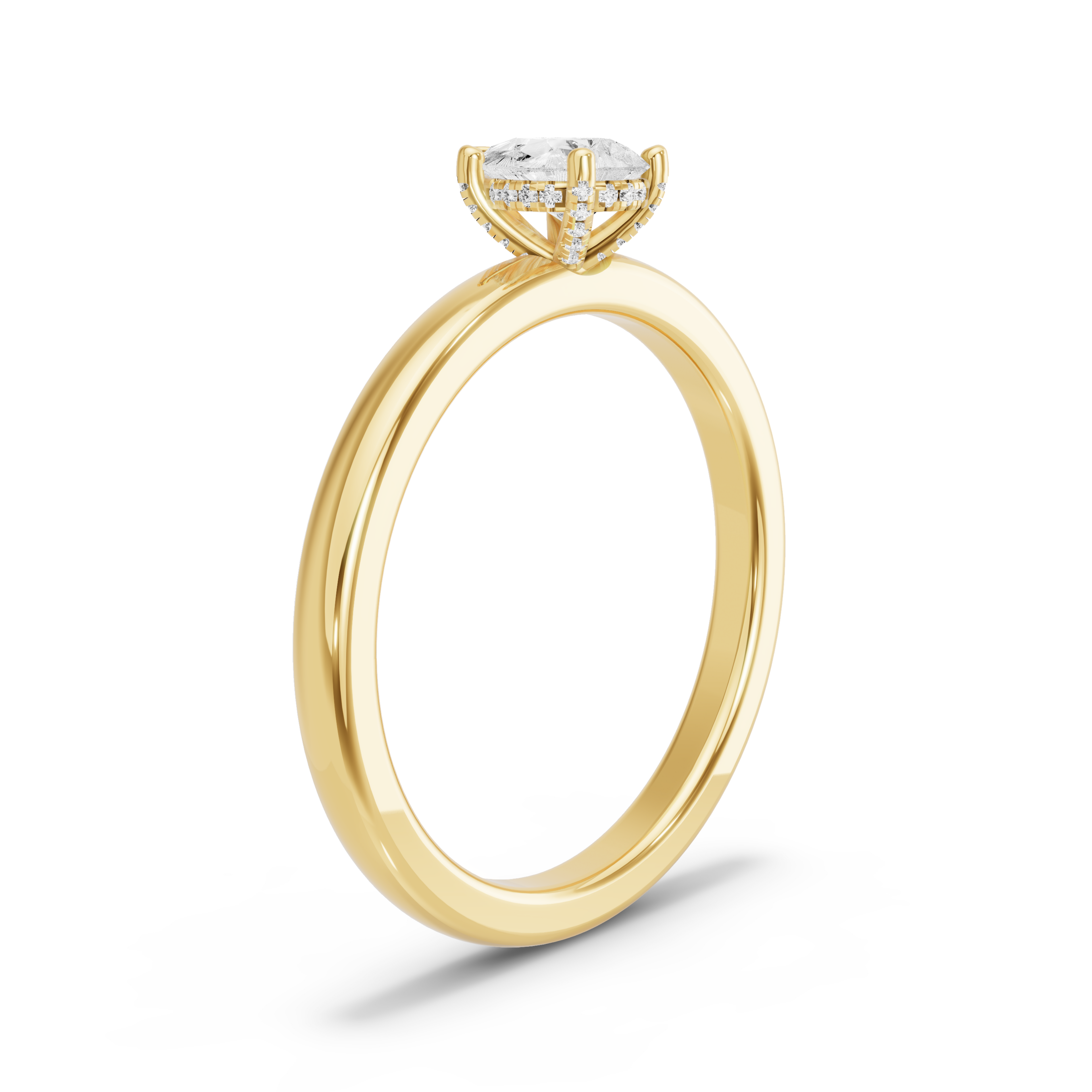 Image for pear-pave-basket-ring-with-solitaire-band-in-10k-yellow-gold