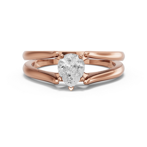 Image for Pear Pave Basket Ring with Split Ring Solitaire band