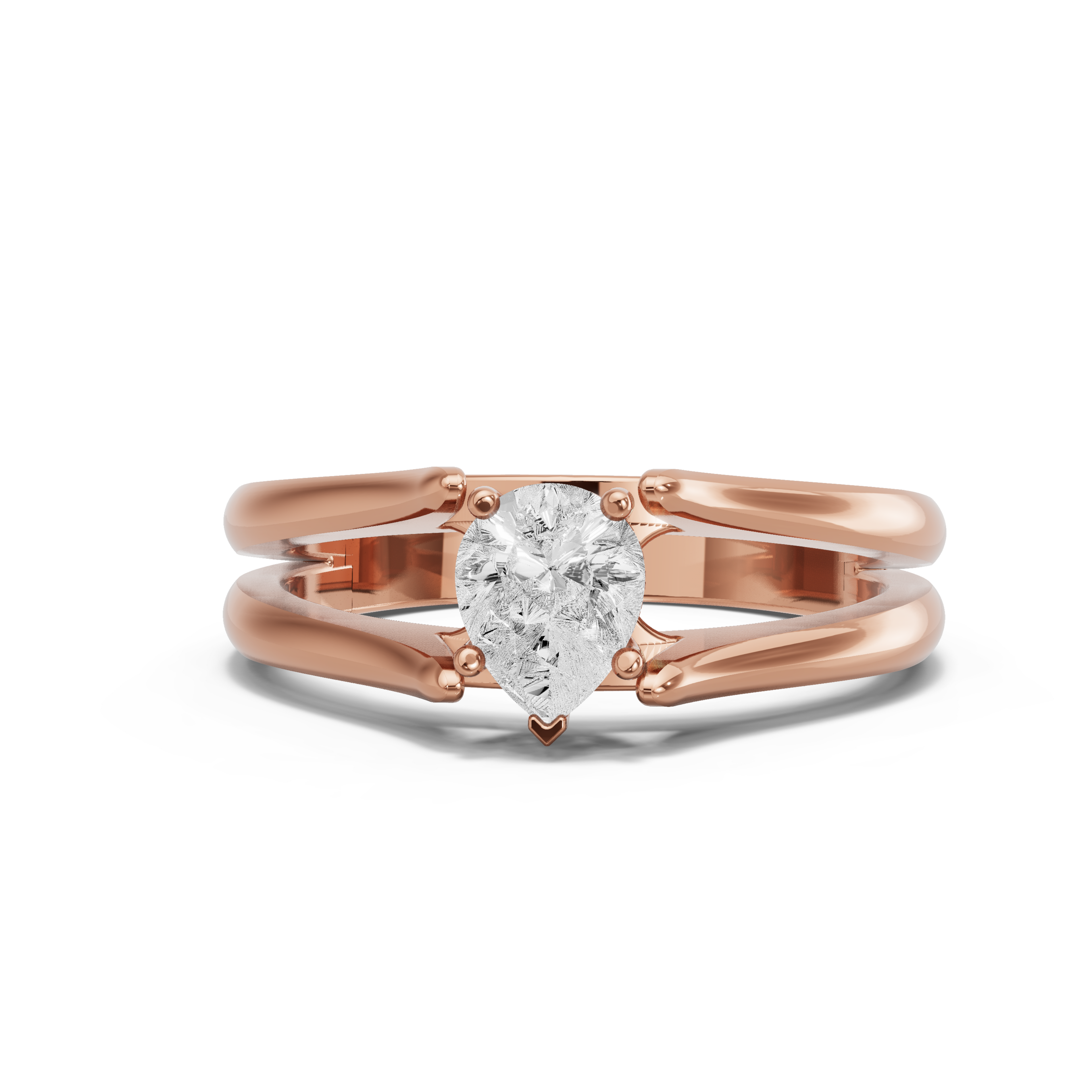 Image for pear-pave-basket-ring-with-split-ring-solitaire-band-in-18k-rose-gold