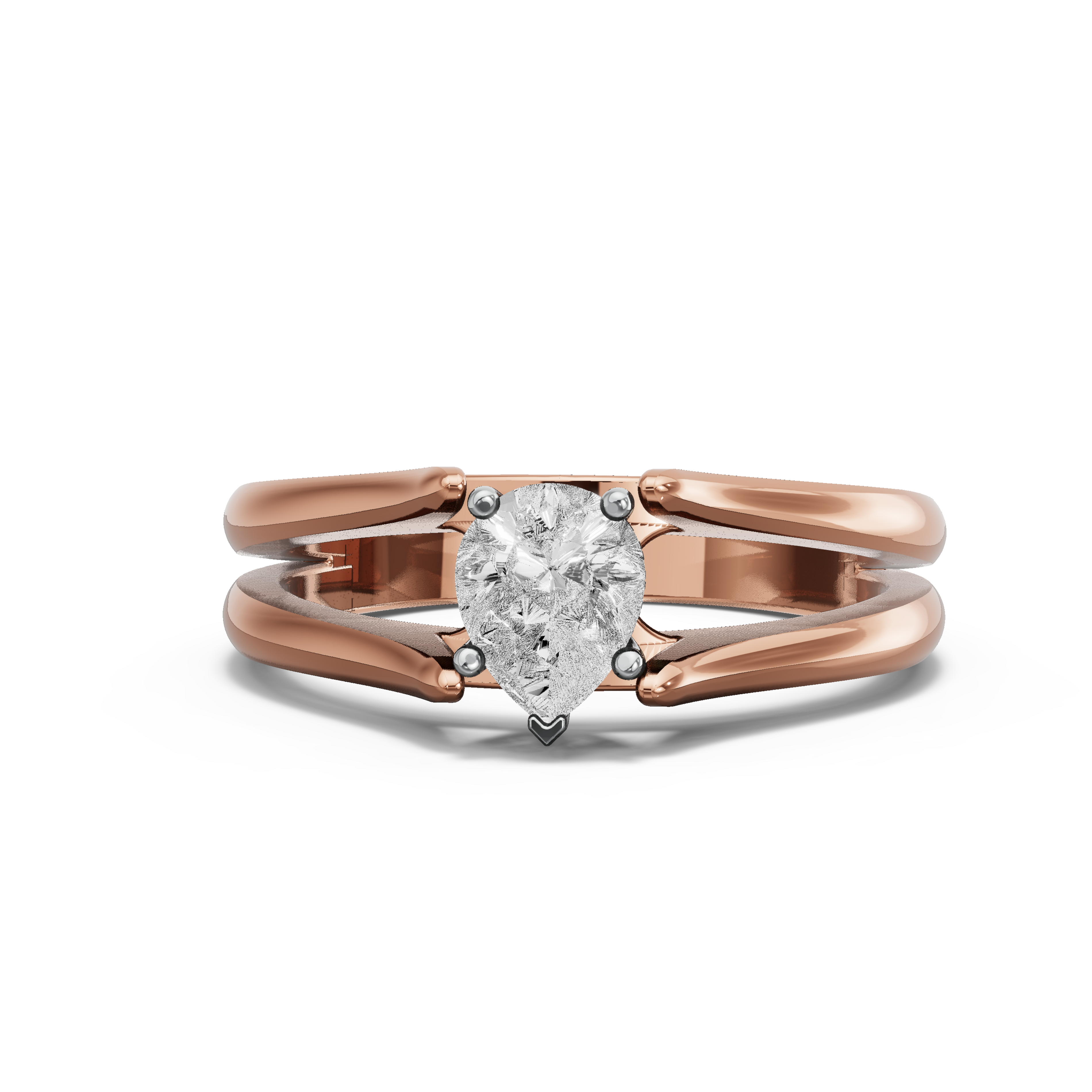 Image for pear-pave-basket-ring-with-split-ring-solitaire-band-in-18k-two-tone-rose-gold