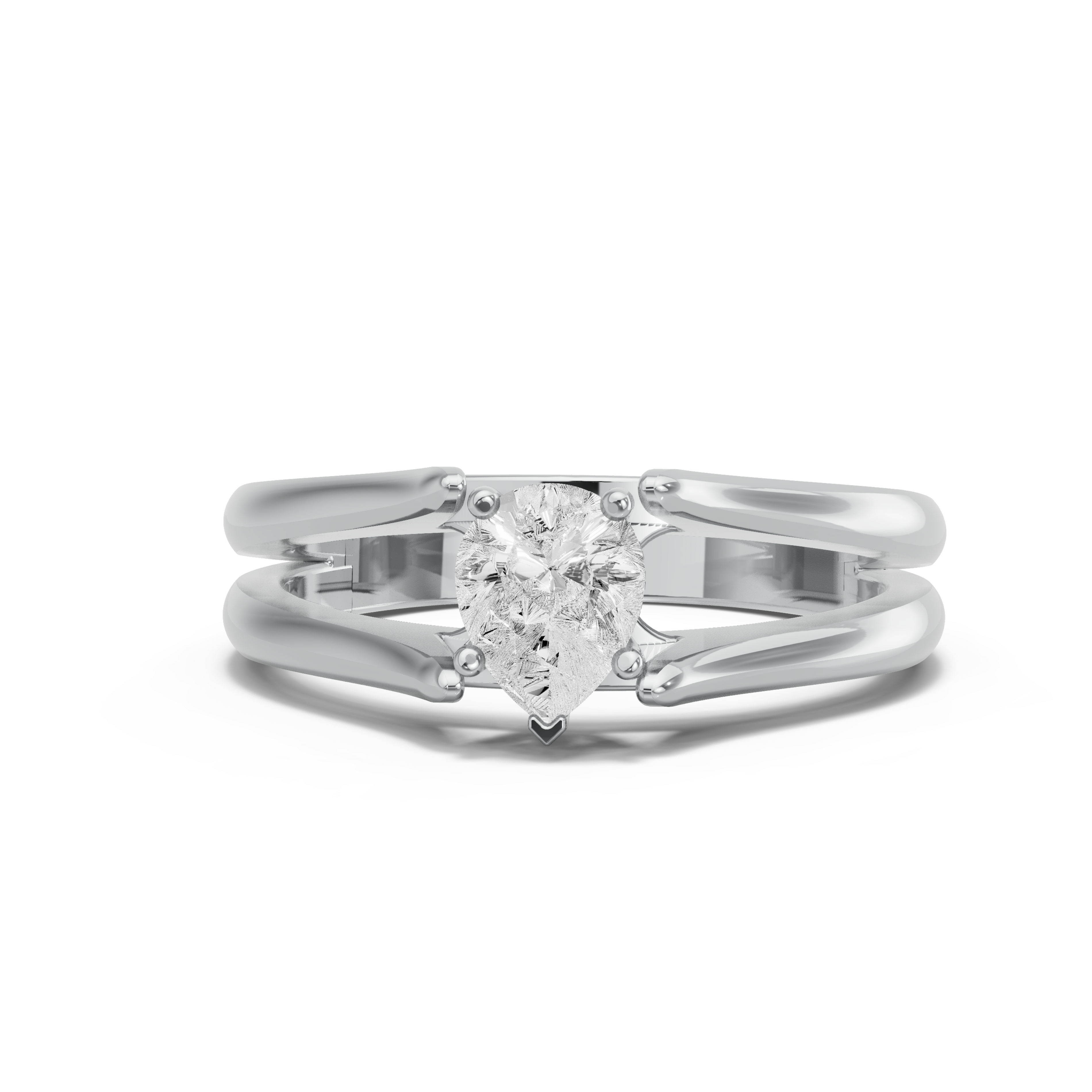 Image for pear-pave-basket-ring-with-split-ring-solitaire-band-in-18k-white-gold