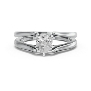 Image for Pear Pave Basket Ring with Split Ring Solitaire band