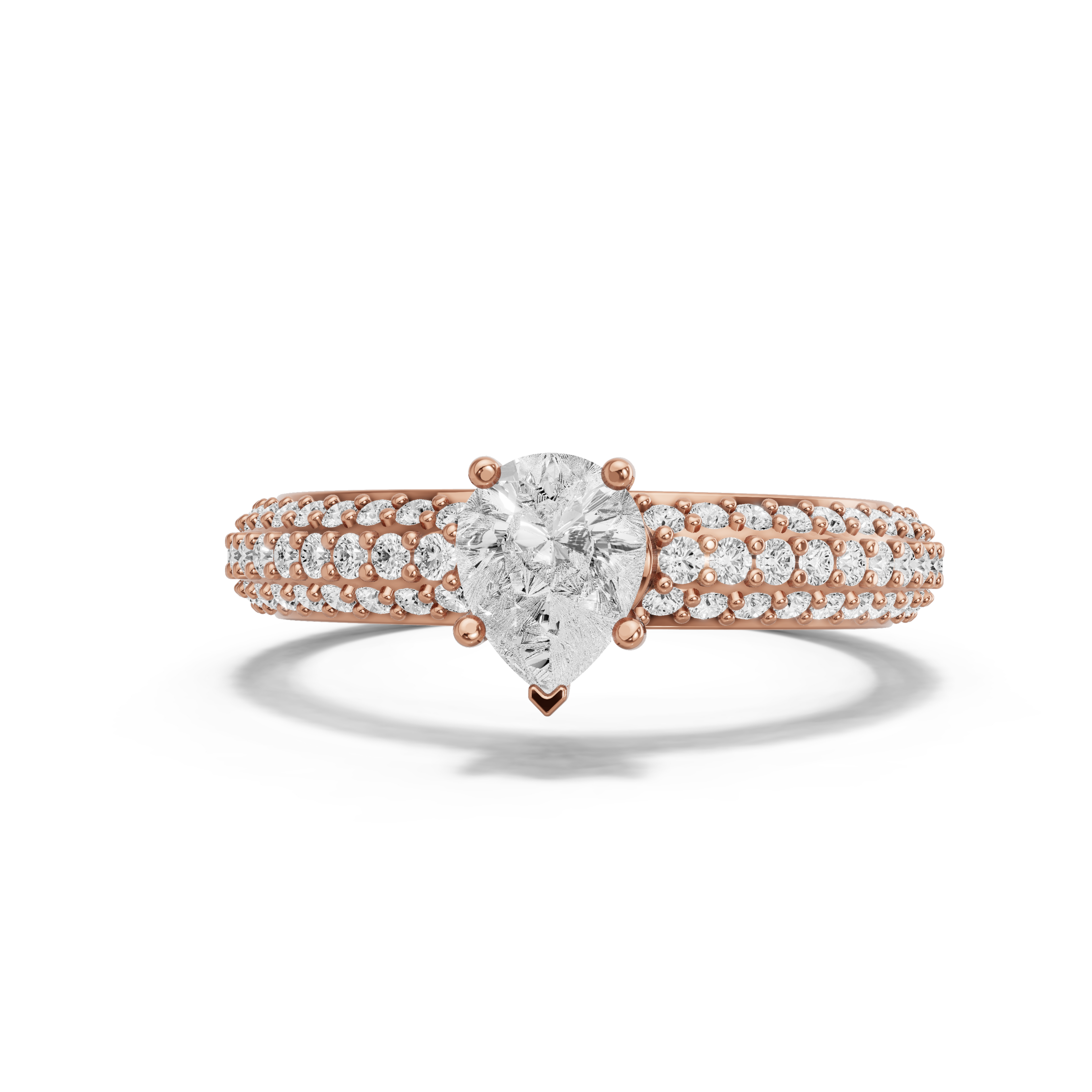 Image for pear-pave-basket-ring-with-triple-row-pave-band-in-18k-rose-gold