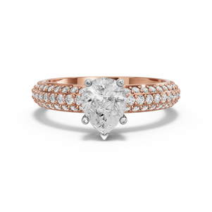 Image for Pear Pave Basket Ring with Triple Row Pave band
