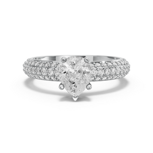 Image for Pear Pave Basket Ring with Triple Row Pave band