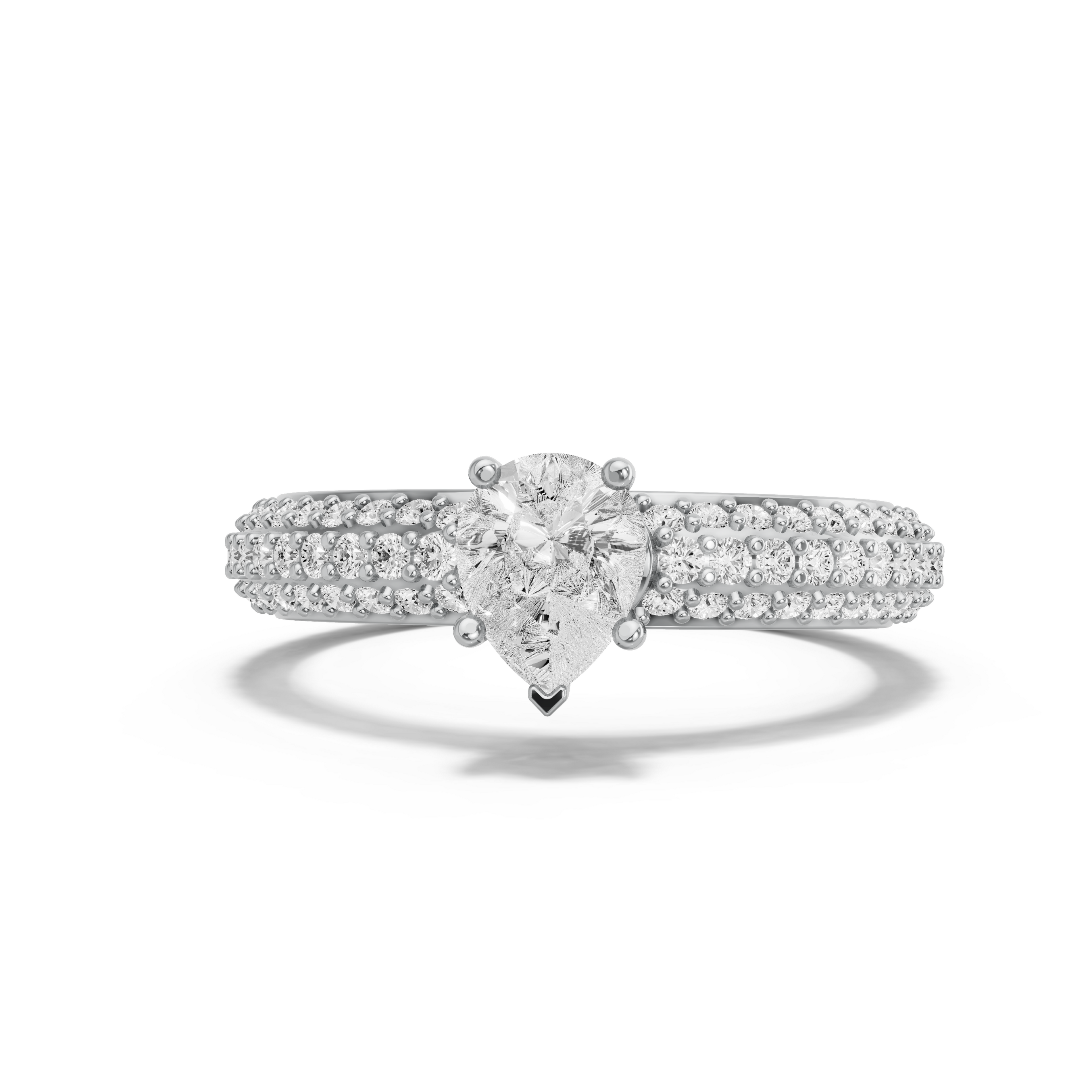 Image for pear-pave-basket-ring-with-triple-row-pave-band-in-18k-white-gold