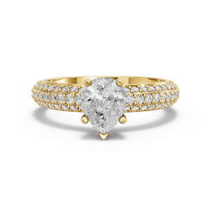 Image for Pear Pave Basket Ring with Triple Row Pave band