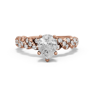 Image for Pear Pave Basket Ring with Twist Pave band