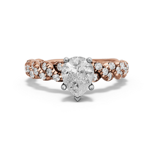 Image for Pear Pave Basket Ring with Twist Pave band