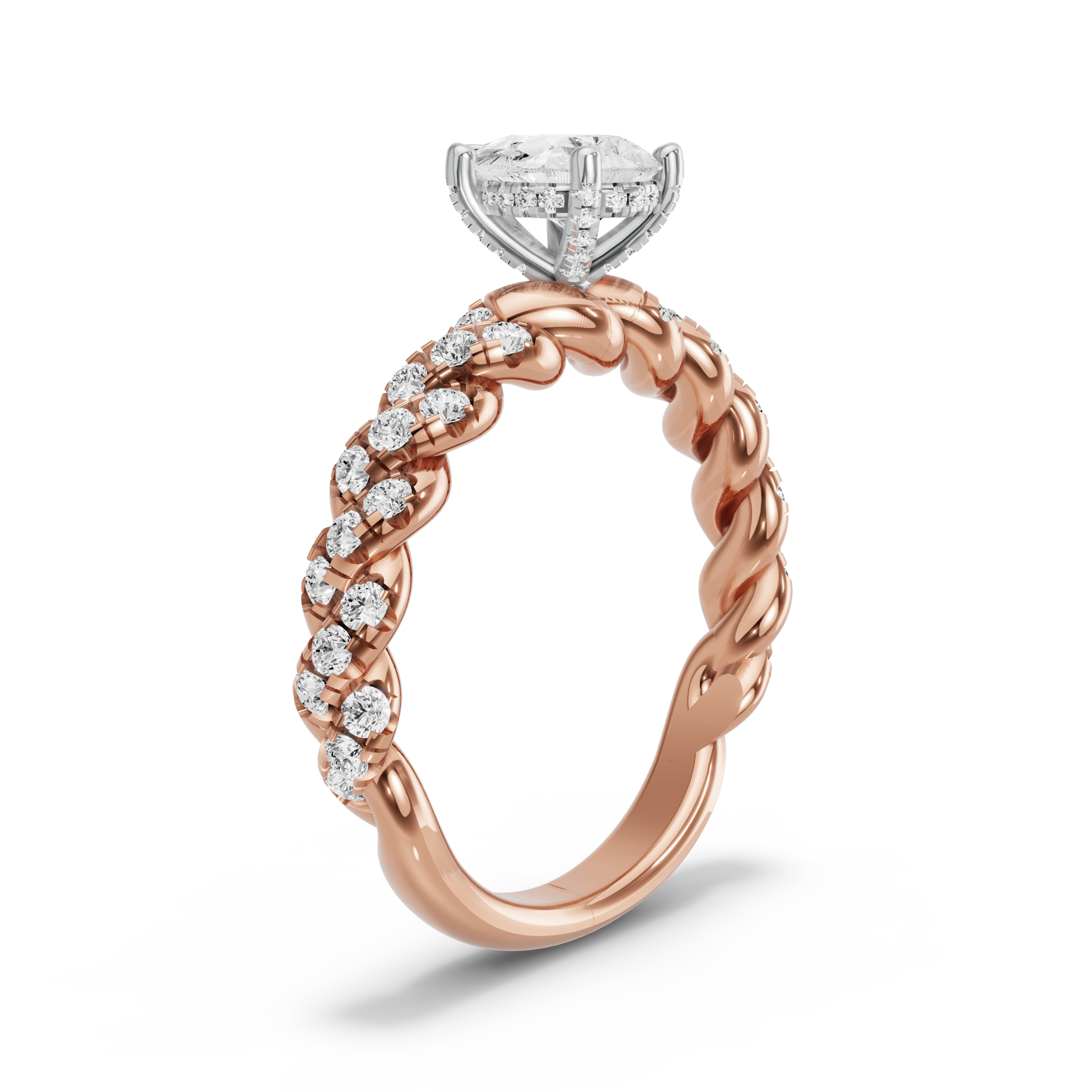 Image for pear-pave-basket-ring-with-twist-pave-band-in-14k-two-tone-rose-gold