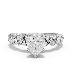 Image for Pear Pave Basket Ring with Twist Pave band