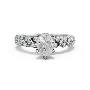 Image for Pear Pave Basket Ring with Twist Pave band