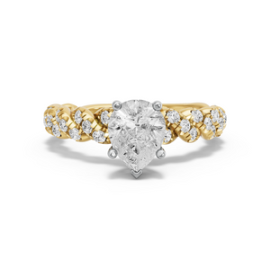 Image for Pear Pave Basket Ring with Twist Pave band