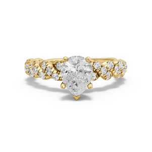 Image for Pear Pave Basket Ring with Twist Pave band