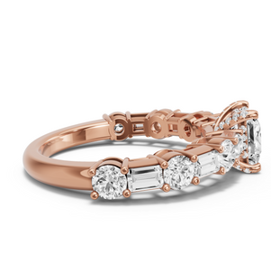 Image for Princess Pave Basket Ring with Alternating Baguette band