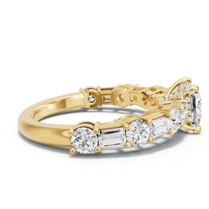 Image for Princess Pave Basket Ring with Alternating Baguette band