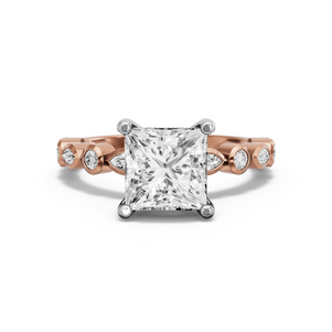 Image for Princess Pave Basket Ring with Alternating Marquise band