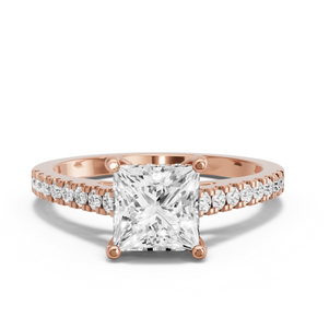 Image for Princess Pave Basket Ring with Cathedral Pave band
