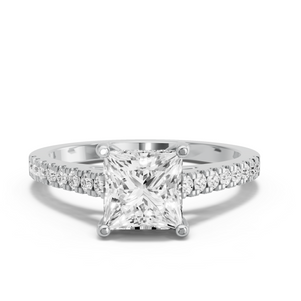 Image for Princess Pave Basket Ring with Cathedral Pave band