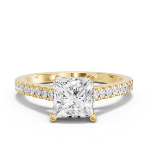 Image for Princess Pave Basket Ring with Cathedral Pave band