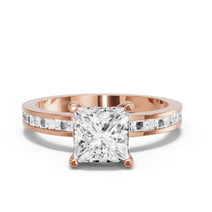 Image for Princess Pave Basket Ring with Channel band