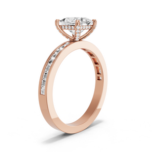 Image for Princess Pave Basket Ring with Channel band