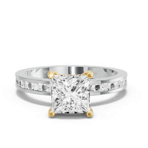 Image for Princess Pave Basket Ring with Channel band