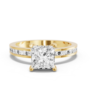 Image for Princess Pave Basket Ring with Channel band