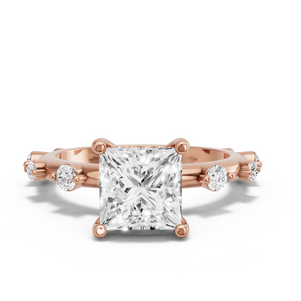 Image for Princess Pave Basket Ring with Floating Station band