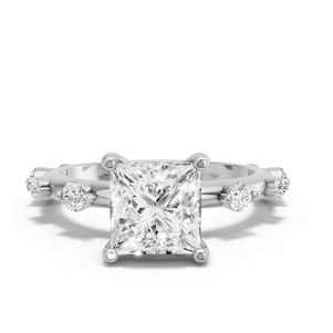 Image for Princess Pave Basket Ring with Floating Station band