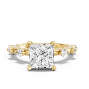 Image for Princess Pave Basket Ring with Floating Station band