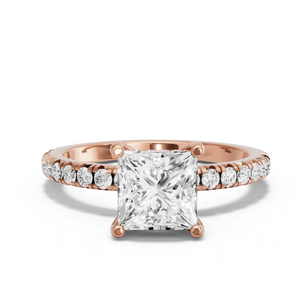 Image for Princess Pave Basket Ring with French Pave band