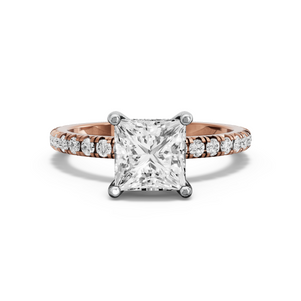 Image for Princess Pave Basket Ring with French Pave band