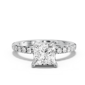 Image for Princess Pave Basket Ring with French Pave band