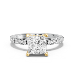 Image for Princess Pave Basket Ring with French Pave band