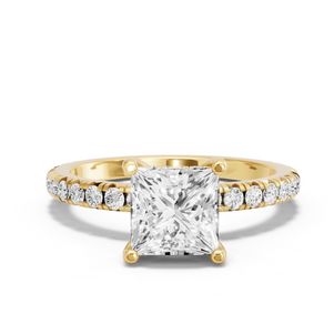 Image for Princess Pave Basket Ring with French Pave band