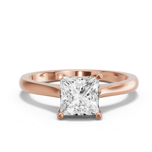 Image for Princess Pave Basket Ring with Knife Edge Cathedral band