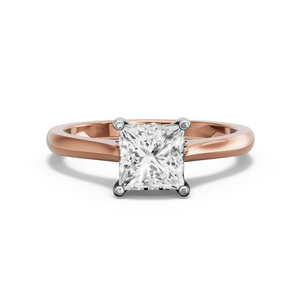 Image for Princess Pave Basket Ring with Knife Edge Cathedral band