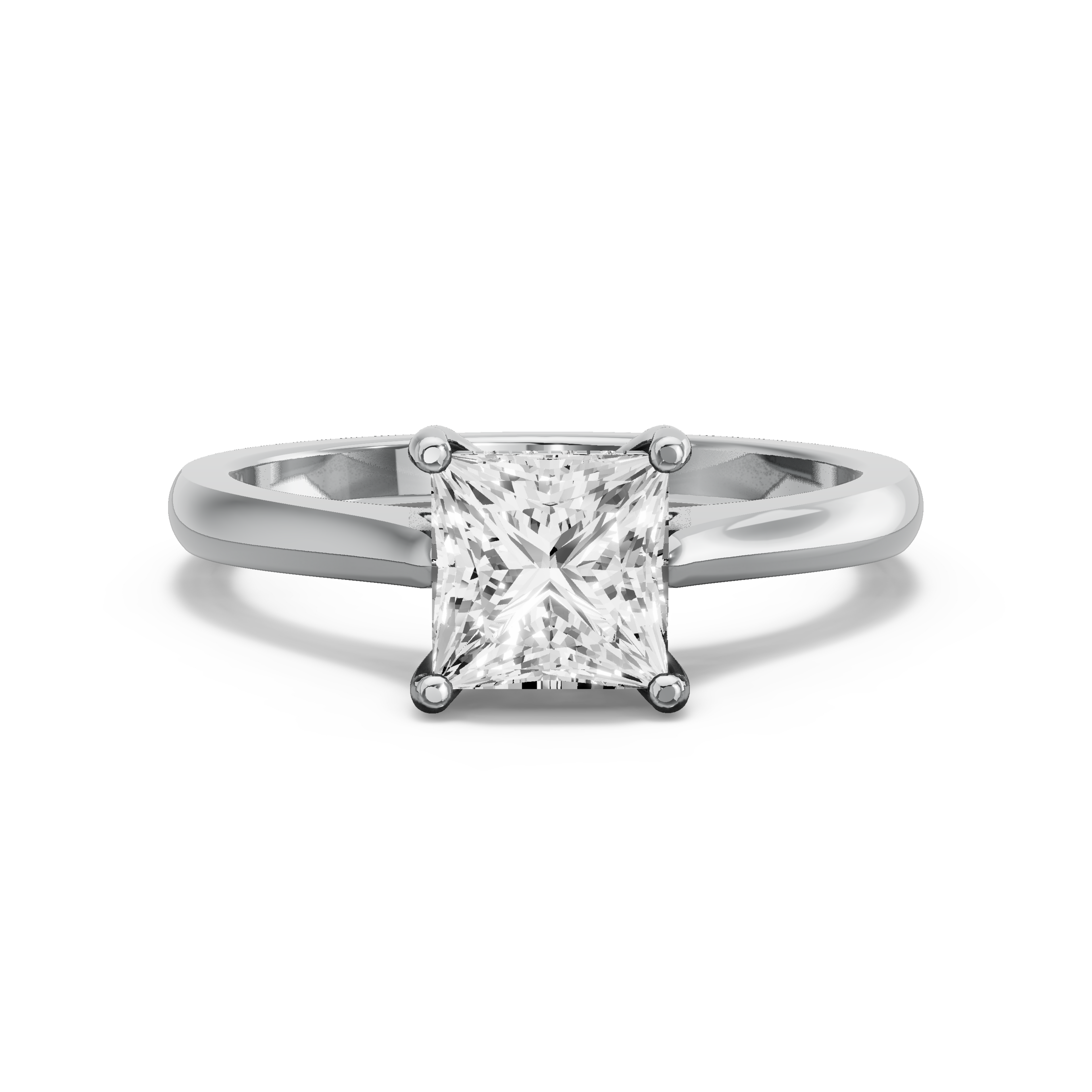Image for Princess Pave Basket Ring with French Pave band in 950 Platinum