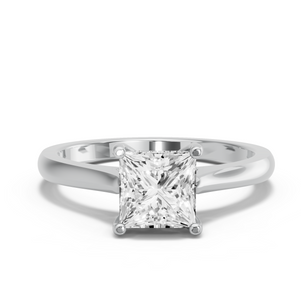 Image for Princess Pave Basket Ring with Knife Edge Cathedral band