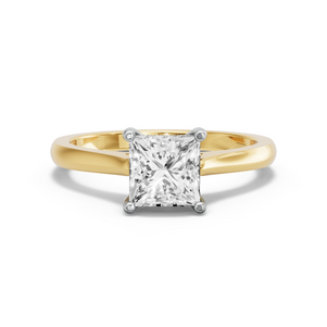Image for Princess Pave Basket Ring with Knife Edge Cathedral band