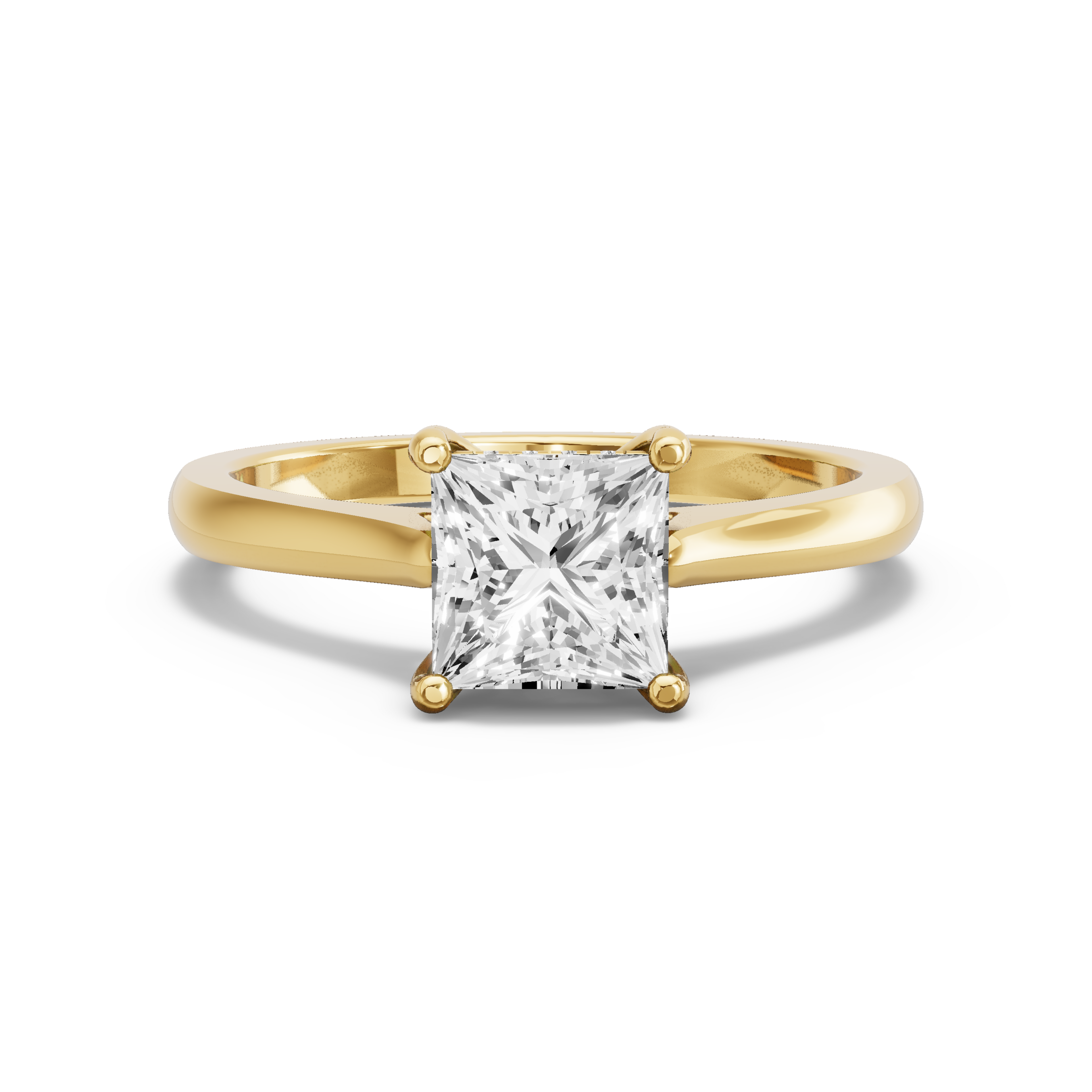 Image for Princess Pave Basket Ring with Knife Edge Cathedral band in 10K White Gold