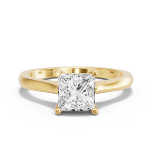 Image for Princess Pave Basket Ring with Knife Edge Cathedral band