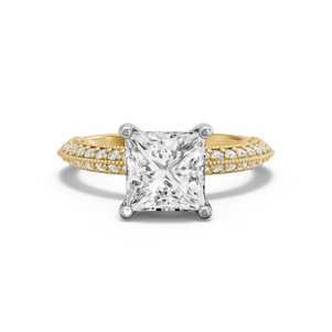 Image for Princess Pave Basket Ring with Knife Edge Pave band